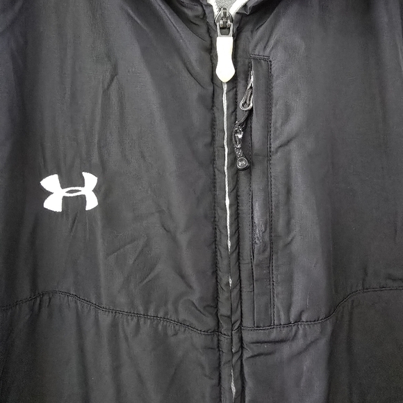UNDER ARMOUR Jacket Mens Large Loose Track COLDGEAR Fleece Lined Pockets - Picture 2 of 15